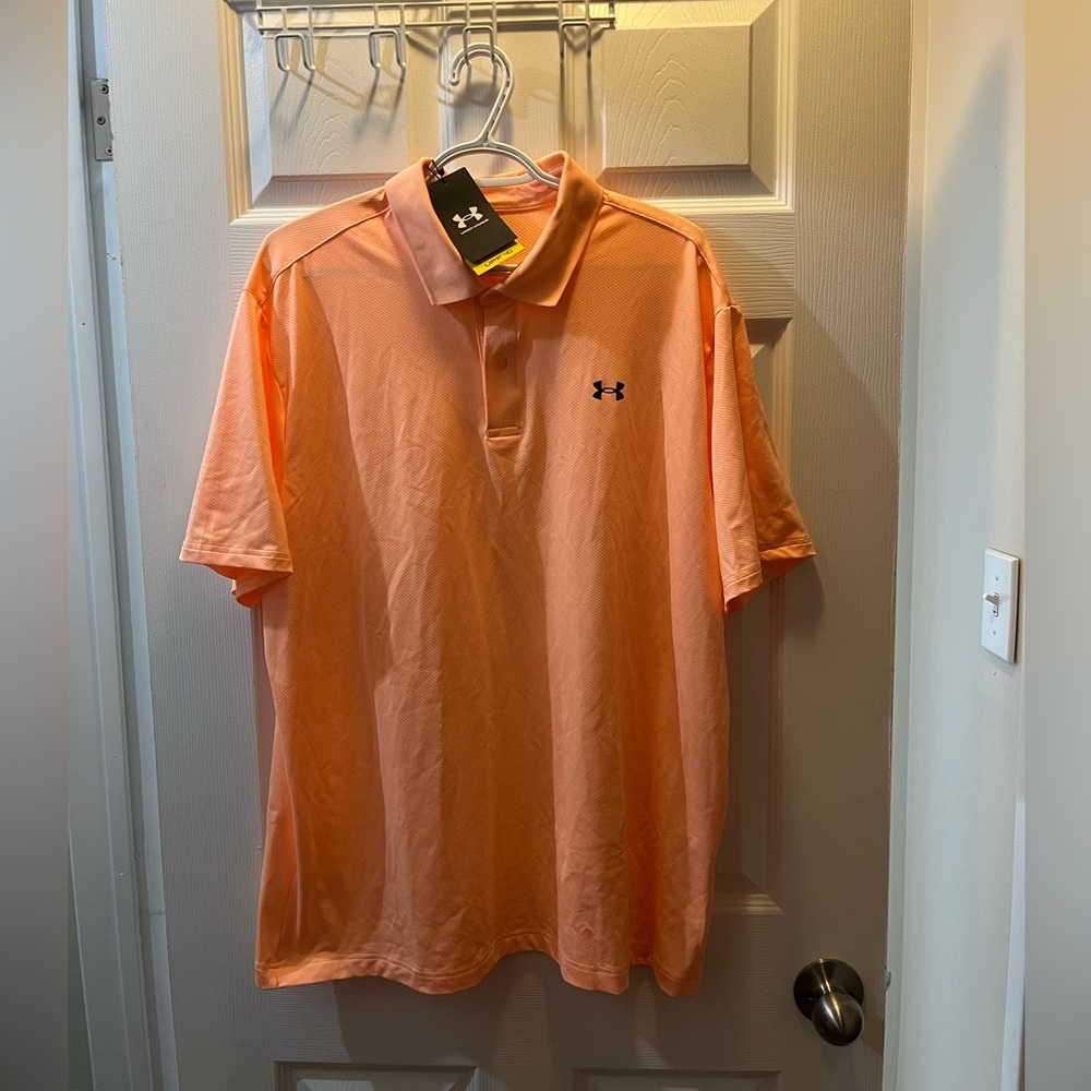 Under Armour Men's Peach Polo Shirt